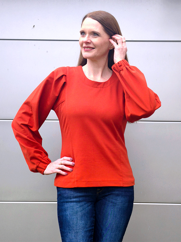 ALIRA 36 Rot Gummiband Am Ärmel1