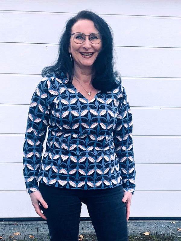 ALIRA 42 P Blau Gemustert