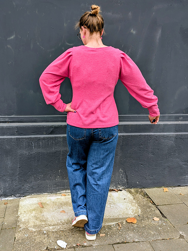 ALIRA 44 46 Weiter Faltenärmel Pink Ruecken