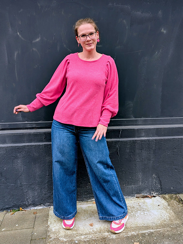 ALIRA 44 46 Weiter Faltenärmel Pink Vorn