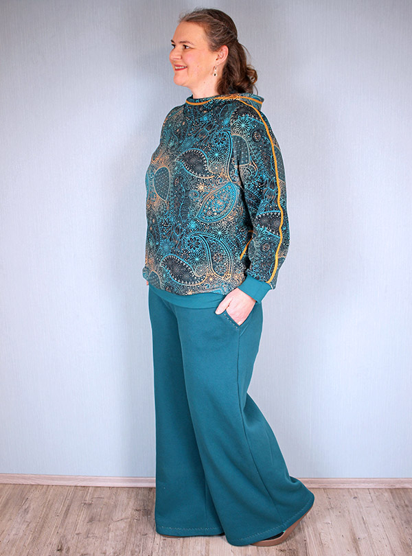 Chillou 46 Petrol Gemustert 1