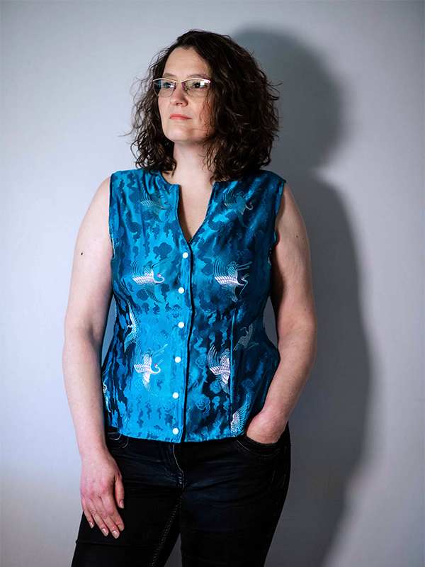 NAIRA 44 Blau Gemustert