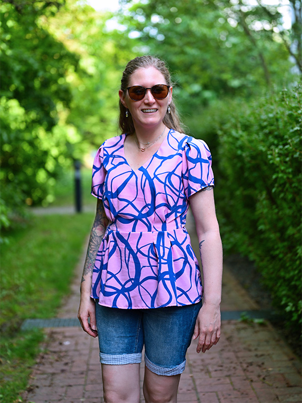 Morgane 38 P Bluse Tunnelfalten Faltenärmel 5
