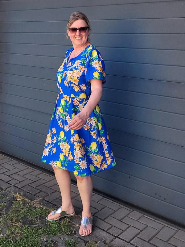 Morgane 40 Blau Gemustert