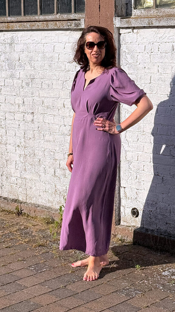 Morgane 44 Ballonärmel Maxikleid